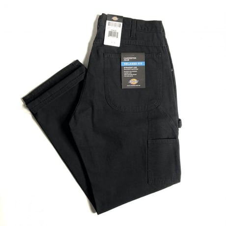 Dickies Relax Fit Straight Leg Carpenter Duck Jeans Rinsed Black (RBK)