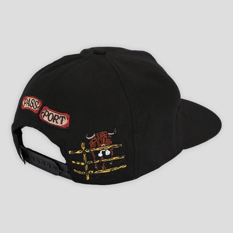 Pass~Port Red Flag Workers Cap Black