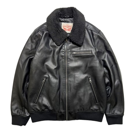 Levi's USA Leather Bomber Jacket Black