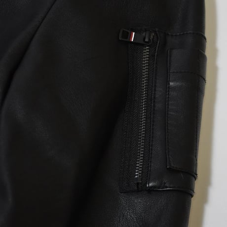 Tommy Hilfiger Faux Leather Military Bomber - Black