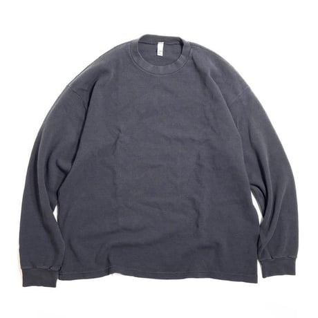 Los Angeles Apparel L/S Garment Dye Heavy Thermal Crewneck Dolphin Blue