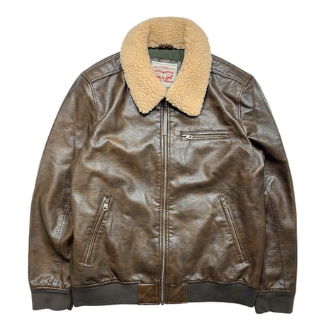 Levi's USA Leather Bomber Jacket Brown