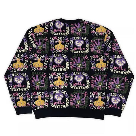 Passport Faces Knit Sweater Black