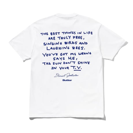 BUTTERGOODS × DANIEL JOHNSTON Don’t BeScared Tee - White