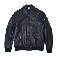Tommy Hilfiger Faux Leather Military Bomber - Navy