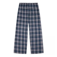 Los Angeles Apparel Cotton Flannel Lounge Pants - White/Blue/Navy Plaid