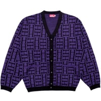 HELLRAZOR H MONO KNIT CARDIGAN - PURPLE GREY