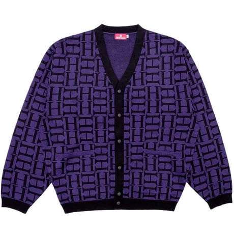 HELLRAZOR H MONO KNIT CARDIGAN - PURPLE GREY