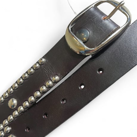BRACKNEY Studded Leather Belt - Brown