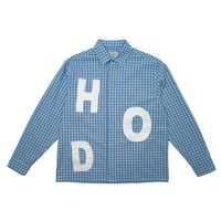 Hoddle Melang L/S Shirt Gingham - Blue