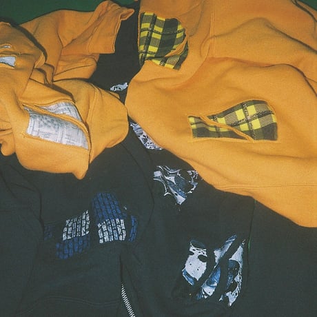 Rawdrip Osaka Lining Patchwork Zip Hoodie Orange