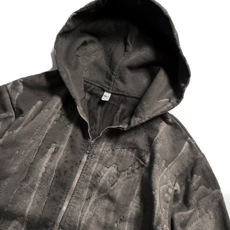Los Angeles Apparel HF10DD 14oz Heavy Fleece Zip Up Hoodie Drip Dye - Black