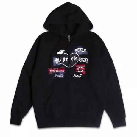 Peels Patch Work hoodie - Black