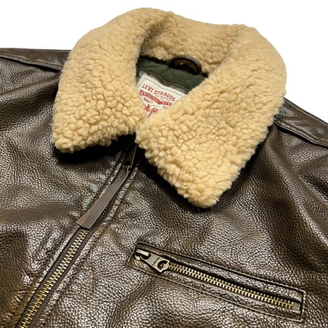 Levi's USA Leather Bomber Jacket Brown