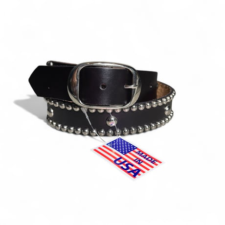 BRACKNEY Studded Leather Belt - Brown