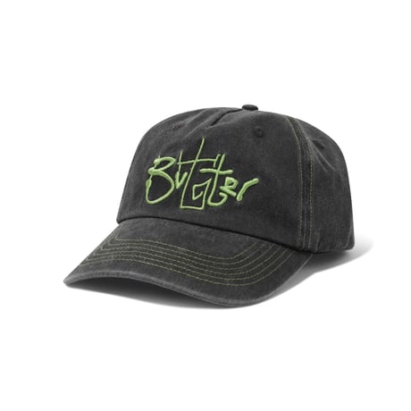 BUTTER GOODS Scribble 6 Panel Cap - Washed Black