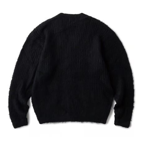 HELLRAZOR MOHAIR RIBKNIT CARDIGAN - BLACK