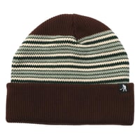 Pass~Port Striped Organic Knit Beanie - Brown