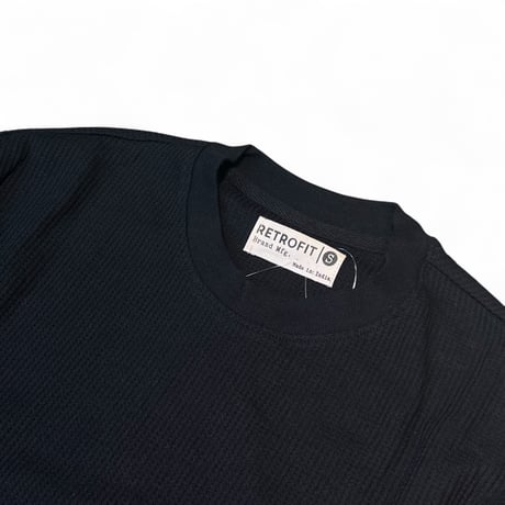 RETROFIT Crewneck L/S Thermal Knit T-Shirt - Black