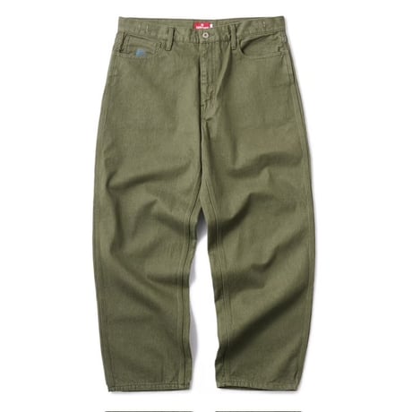 Hellrazor Baggie Denim Pants - Moss Green