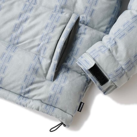 Hellrazor H Chain Suede Hooded Down Jacket Slate