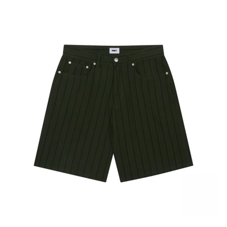 OBEY Stripe Baggy Denim Shorts - Duffle Bag Multi