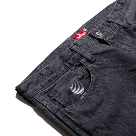 Hellrazor Baggie Denim Pants Wash Black