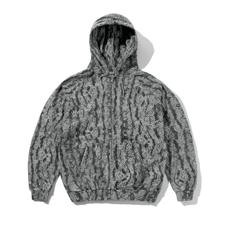 BUTTER GOODS Lowland Camo Zip Thru Hoodie - Black