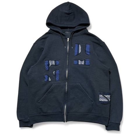 Rawdrip Osaka Lining Patchwork Zip Hoodie Black
