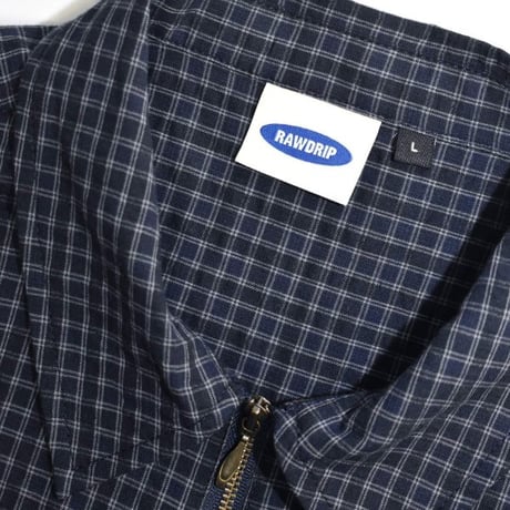 RAWDRIP S/S Full Zip Dobby Shirts - Navy
