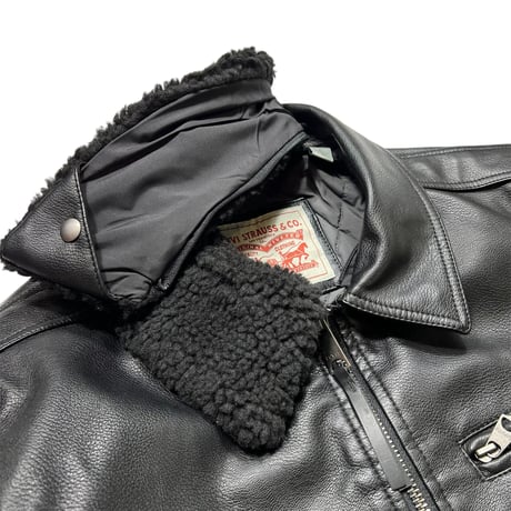 Levi's USA Leather Bomber Jacket Black