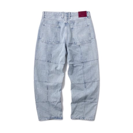 Hellrazor Block Baggie Denim Pants - Light Indigo