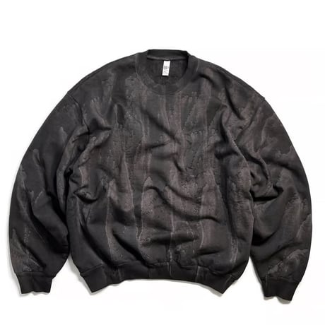 Los Angeles Apparel HF07DD 14oz Heavy Fleece Crewneck Drip Dye - Black