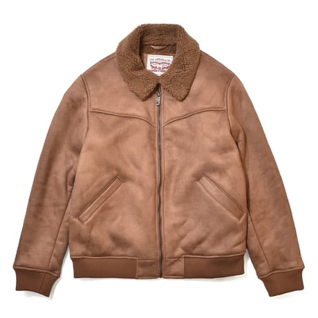 Levi's USA Faux Leather Suede Varsity Bomber Jacket Brown