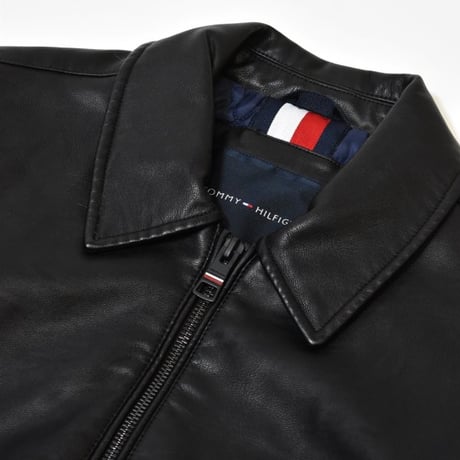 Tommy Hilfiger Faux Leather Military Bomber - Black