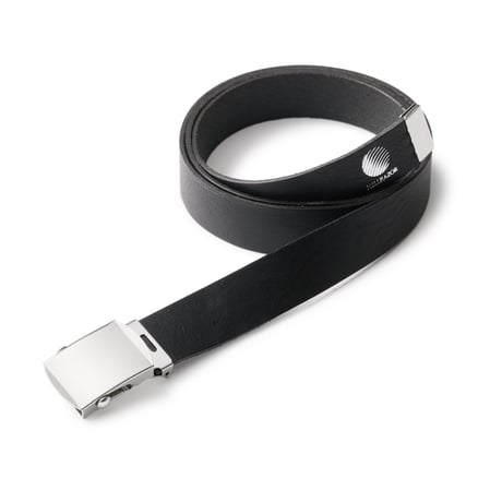 Hellrazor Logo Leather Belt -Black/Silver