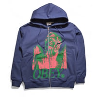 OBEY Blindfold Zip Hoodie - Academy Navy