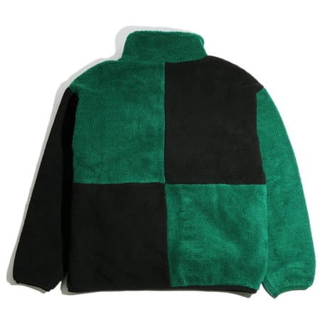 Skateboard Cafe Check Full Zip Fleece Forest Green/Black