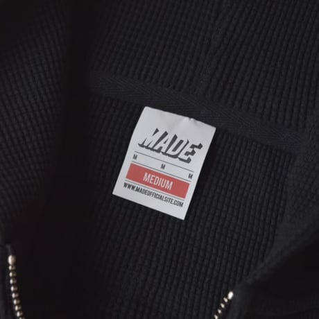 MADE BLANKS Snow Day Thermal Zip Hoodie - Black