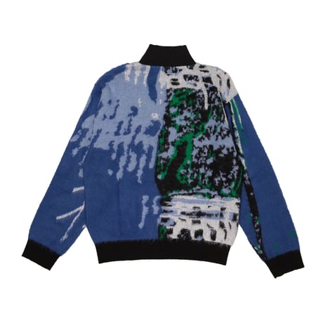 Hoddle Skateboards Scanner Mohair Full Zip Polo Blue