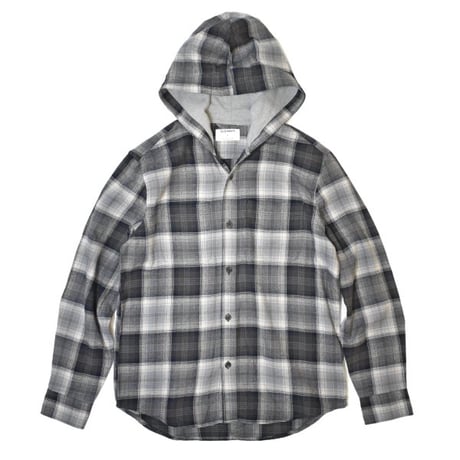 Old Navy Hooded Plaid Flannel Shirts - Grey Multi
