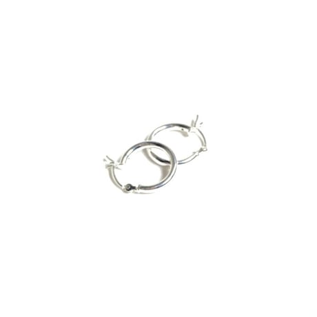 925 Sterling Silver Round Plain Pierce