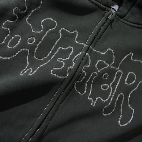 BUTTER GOODS Blotch Zip-Thru Hood - Black