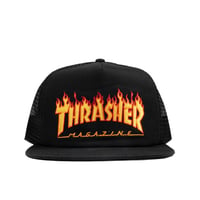 Thrasher Flame Trucker Hat - Black