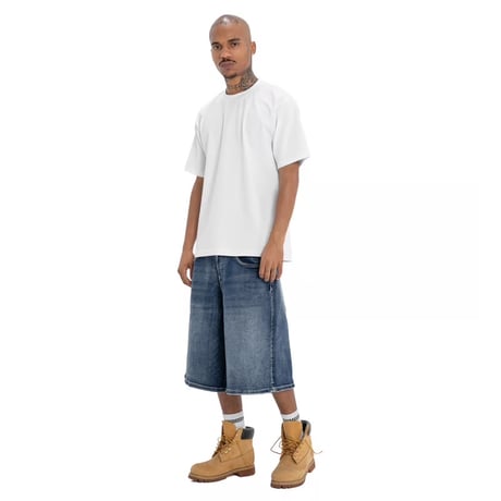 PRO CLUB Heavyweight Baggy Denim Shorts - Dark Stone Wash
