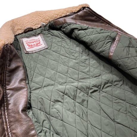 Levi's USA Leather Bomber Jacket Brown