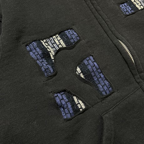 Rawdrip Osaka Lining Patchwork Zip Hoodie Black