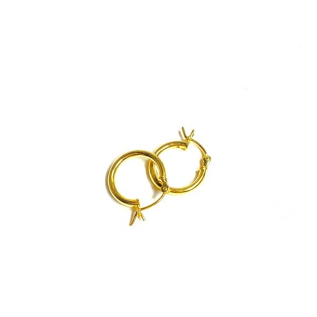 18k Gold Plated Round Plain Pierce