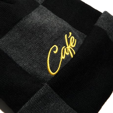 Skateboard Cafe Check Fold Beanie Charcoal/Black