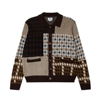Obey Patchwork Cardigen - Brown multi